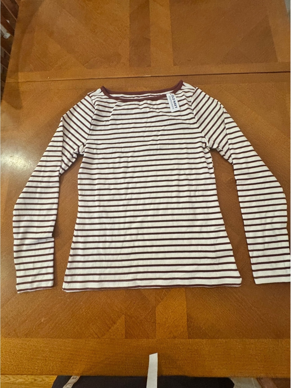 Old Navy Women's Long Sleeve Snug Fit Striped Shirt Size L 2906